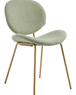 Set di 2 sedie da pranzo LUANA Bouclé Verde chiaro
