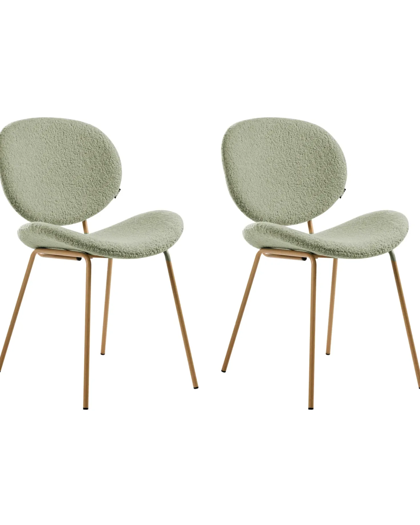 Set di 2 sedie da pranzo LUANA Bouclé Verde chiaro