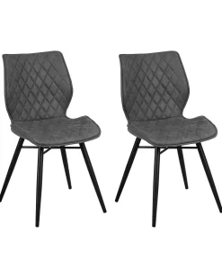 Set di 2 sedie da pranzo LISLE Tessuto Grigio