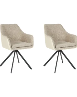 Set di 2 sedie da pranzo LITHIA Tessuto Tortora