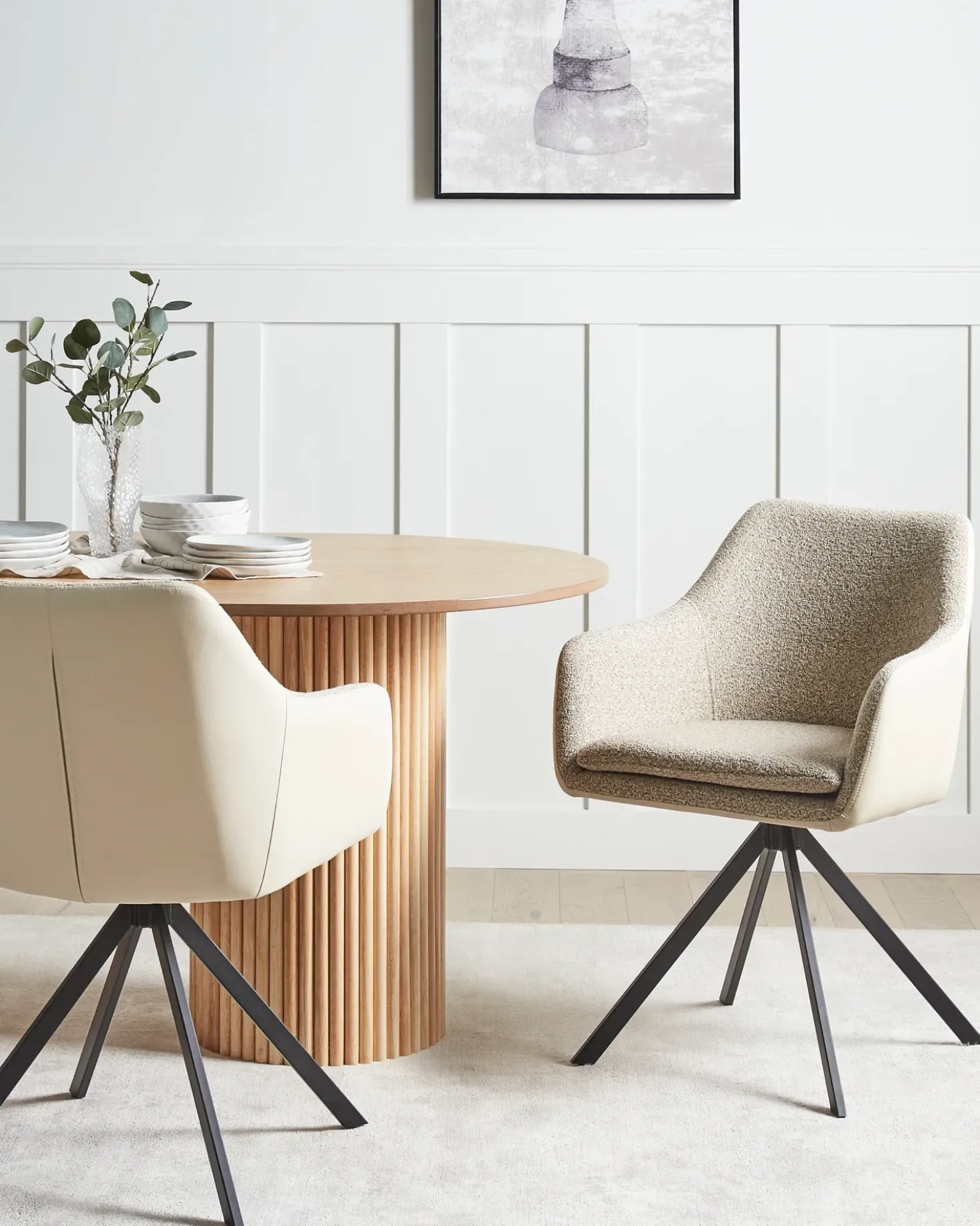 Set di 2 sedie da pranzo LITHIA Tessuto Tortora