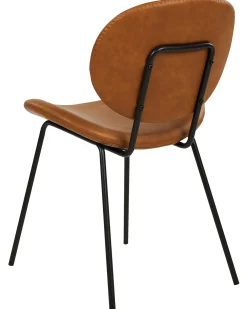 Set di 2 sedie da pranzo LUANA Pelle sintetica Marrone dorato
