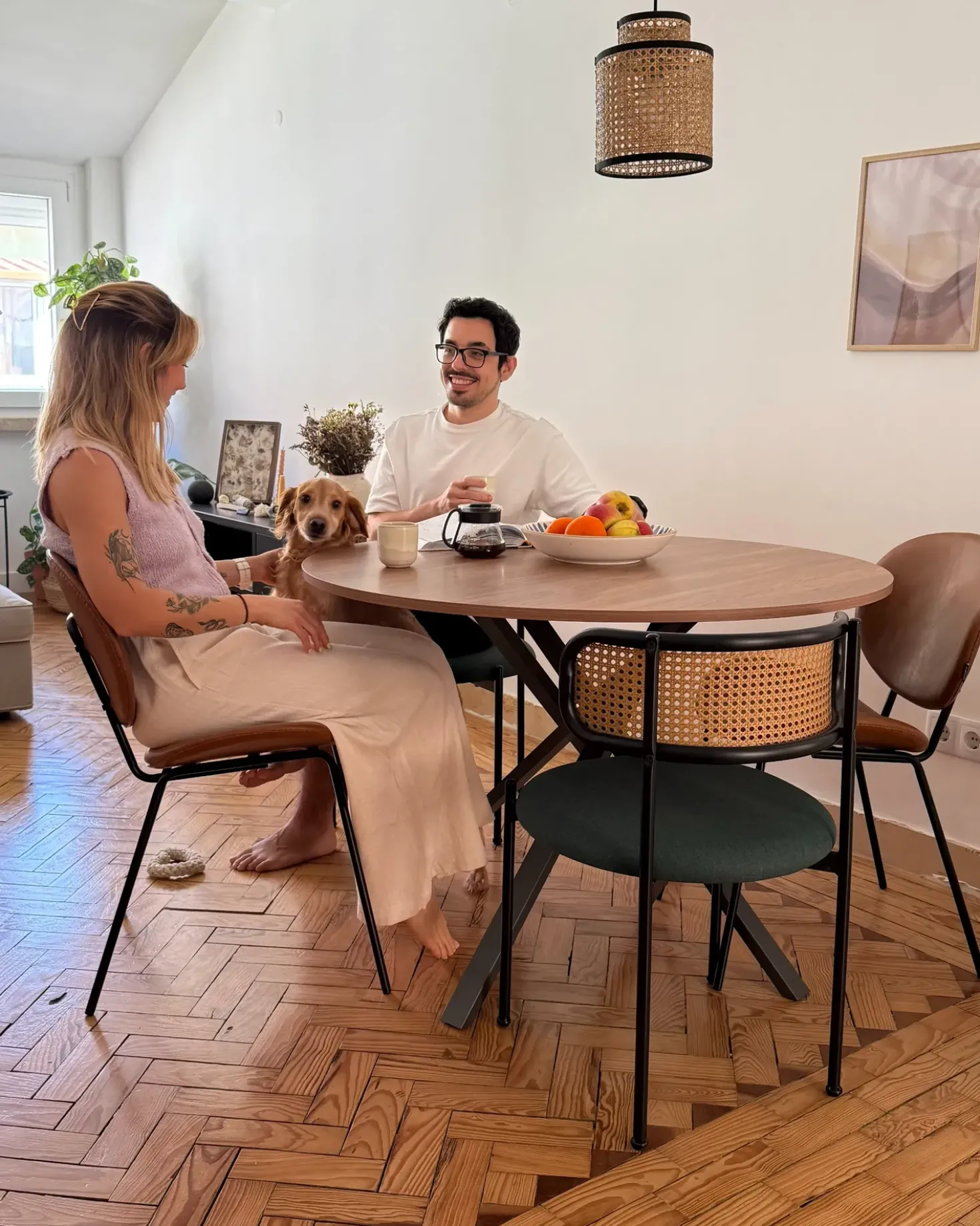 Set di 2 sedie da pranzo LUANA Pelle sintetica Marrone dorato