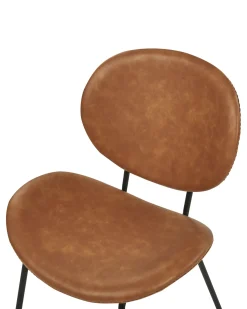 Set di 2 sedie da pranzo LUANA Pelle sintetica Marrone dorato