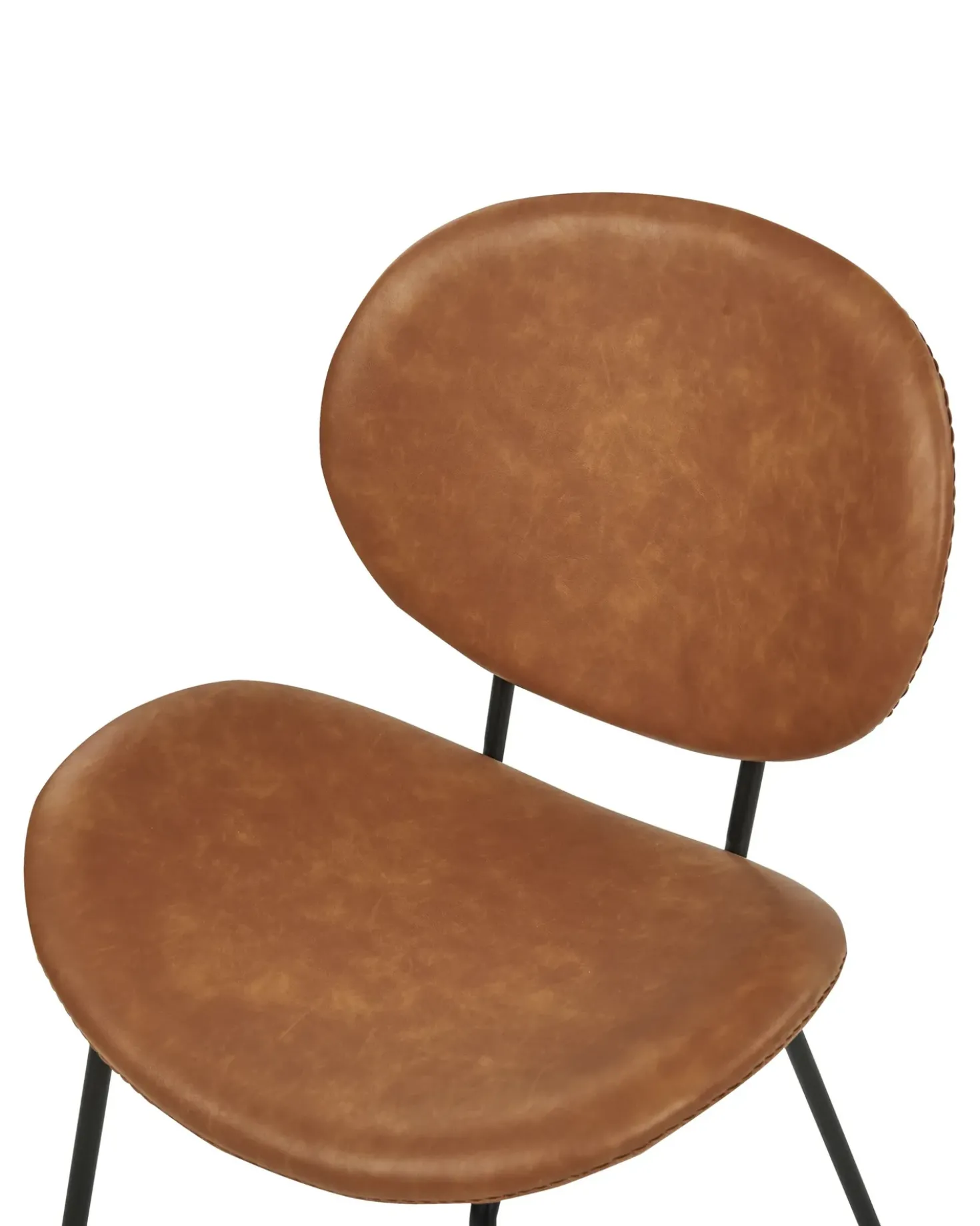 Set di 2 sedie da pranzo LUANA Pelle sintetica Marrone dorato