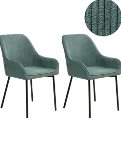 Set di 2 sedie da pranzo LOVERNA Velluto a coste Verde