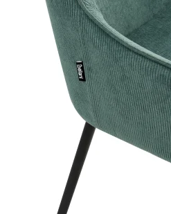 Set di 2 sedie da pranzo LOVERNA Velluto a coste Verde