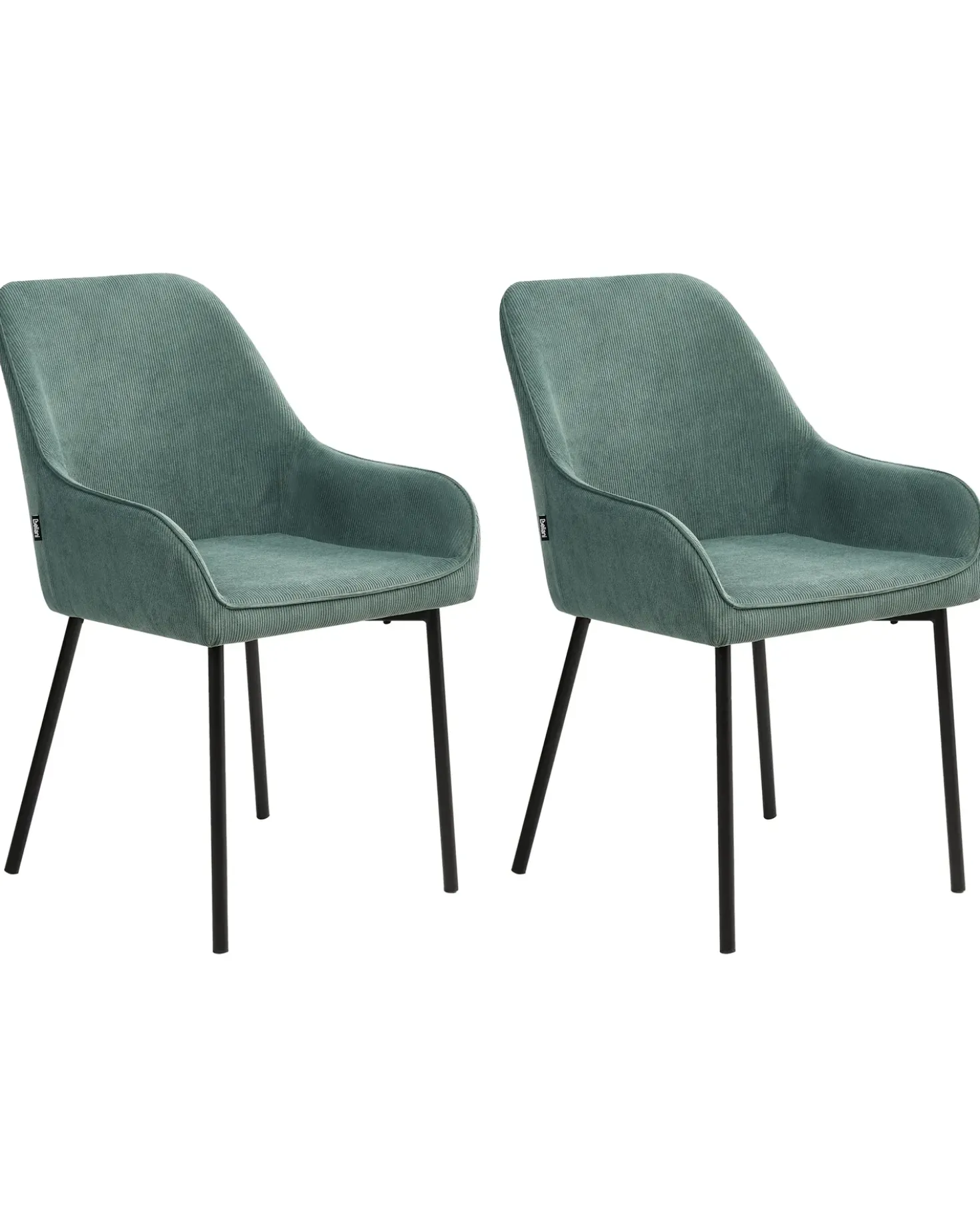 Set di 2 sedie da pranzo LOVERNA Velluto a coste Verde