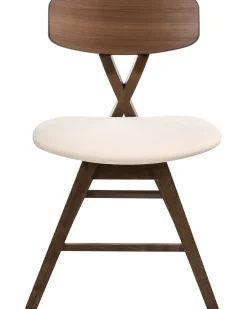 Set di 2 sedie da pranzo LELAND Legno Marrone/Bianco Sporco