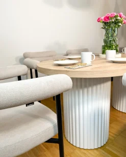 Set di 2 sedie da pranzo LYNEY Tessuto Beige