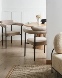 Set di 2 sedie da pranzo LYNEY Tessuto Beige