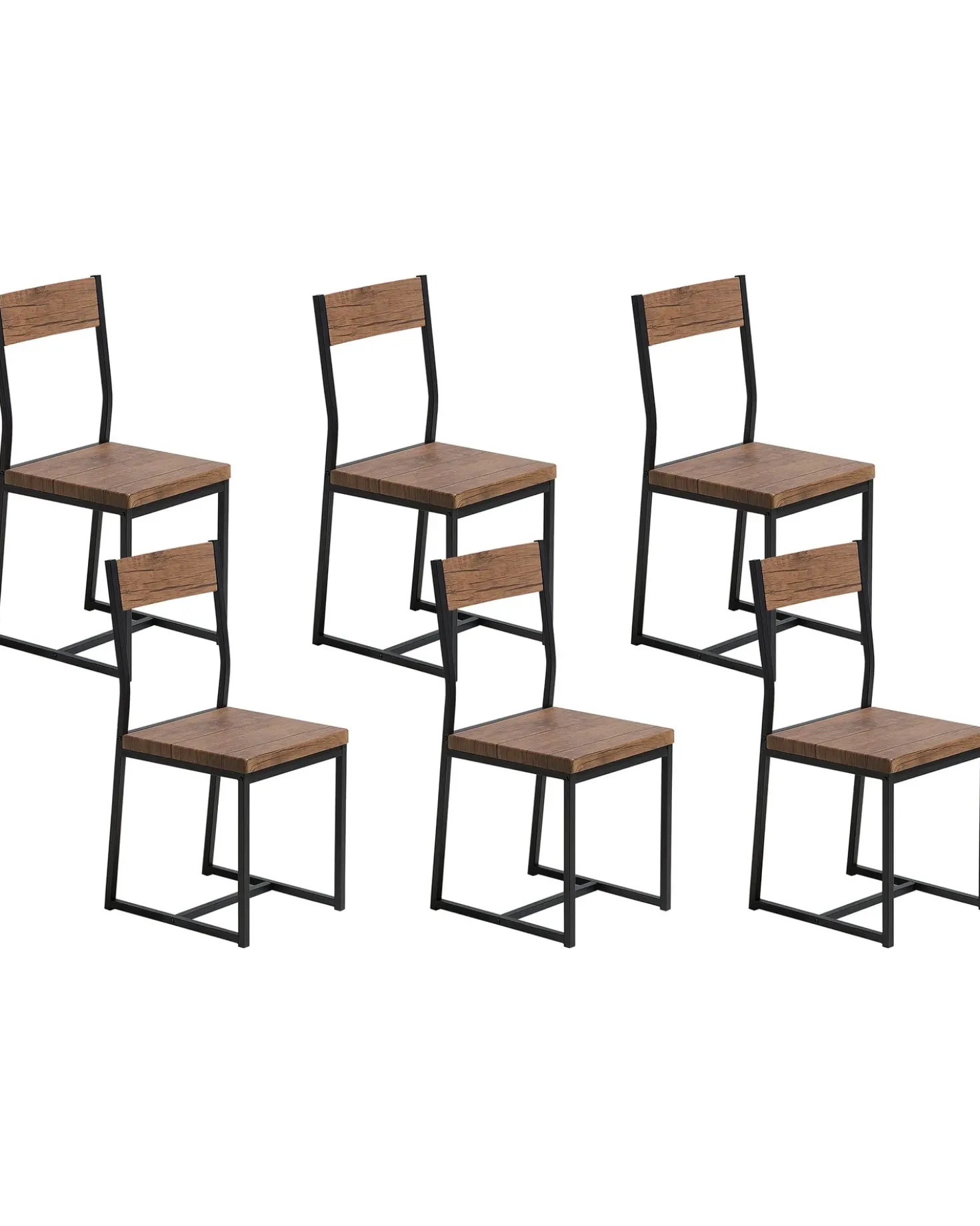 Set di 6 sedie da pranzo LAREDO Marrone/Nero
