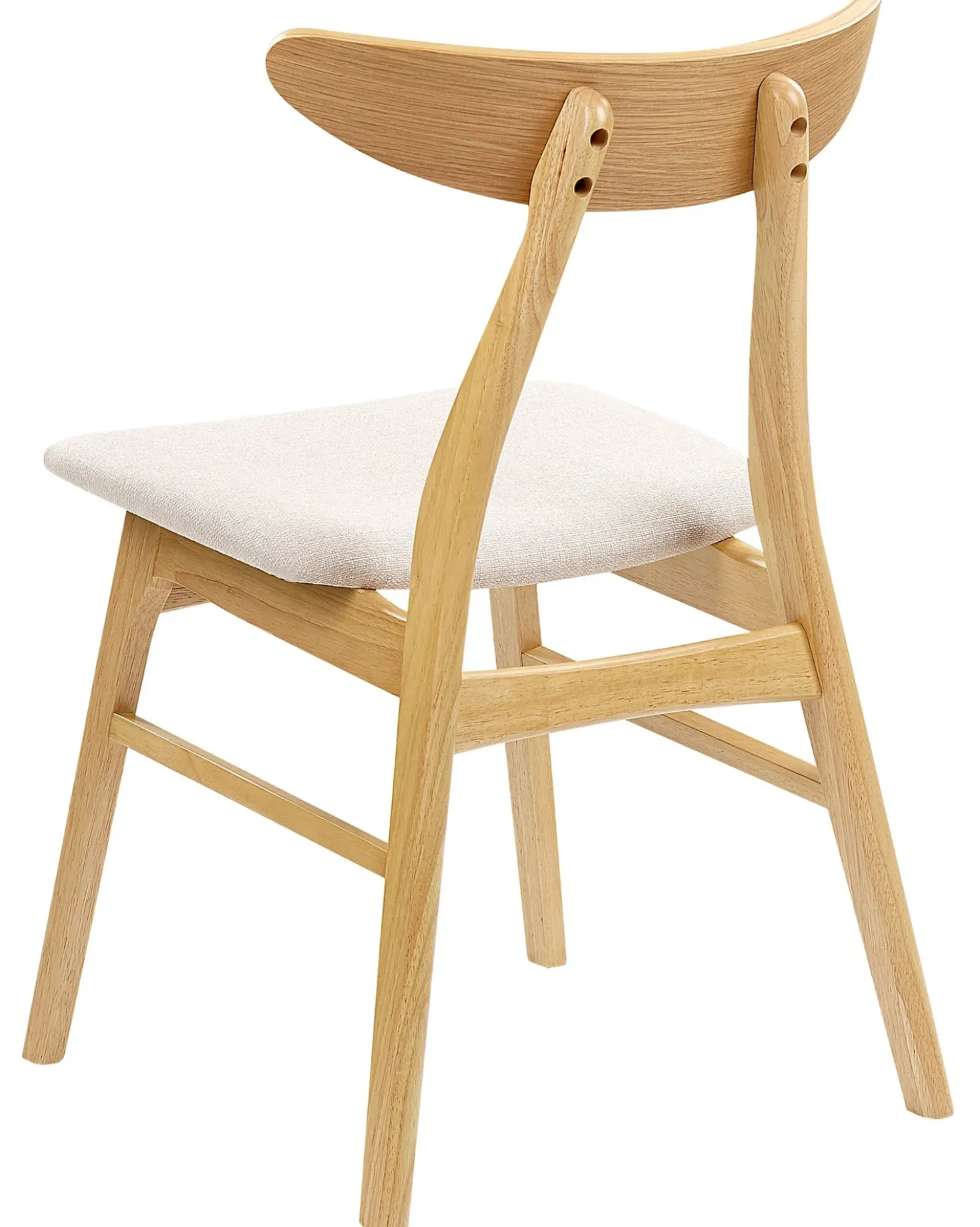 Set di 2 sedie da pranzo LYNN Legno Marrone chiaro/Beige