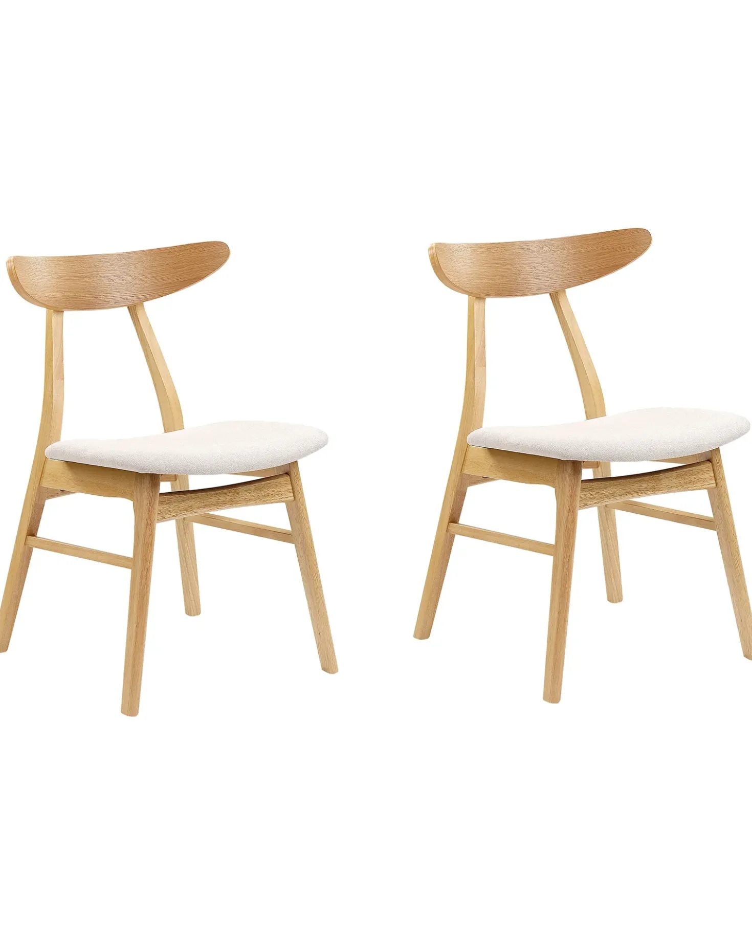 Set di 2 sedie da pranzo LYNN Legno Marrone chiaro/Beige