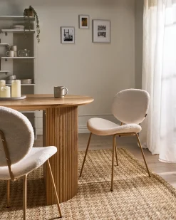 Set di 2 sedie da pranzo LUANA Bouclé Bianco