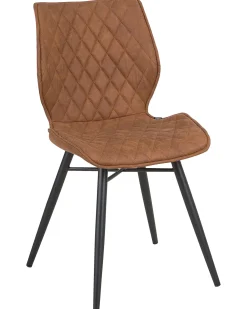 Set di 2 sedie da pranzo LISLE Tessuto Marrone dorato