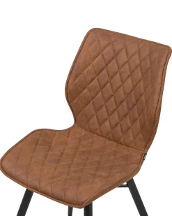 Set di 2 sedie da pranzo LISLE Tessuto Marrone dorato