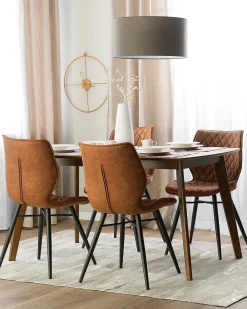 Set di 2 sedie da pranzo LISLE Tessuto Marrone dorato
