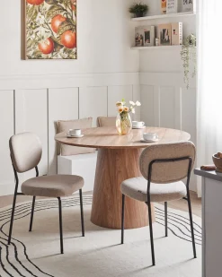 Set di 2 sedie da pranzo LOLETA Tessuto Marrone chiaro