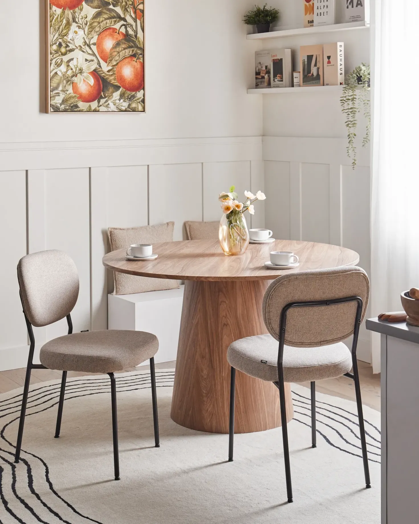 Set di 2 sedie da pranzo LOLETA Tessuto Marrone chiaro