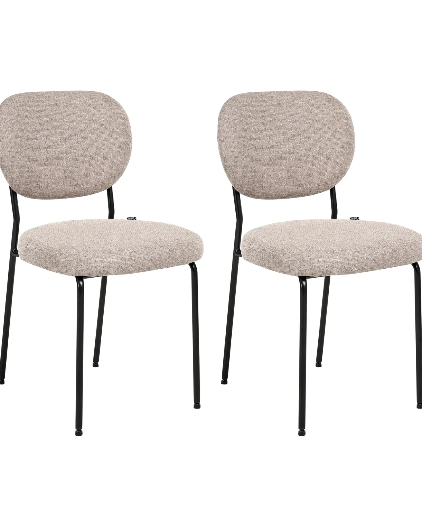 Set di 2 sedie da pranzo LOLETA Tessuto Marrone chiaro