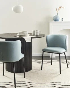 Set di 2 sedie da pranzo MINA Tessuto Azzurro
