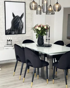 Set di 2 sedie da pranzo MAGALIA Velluto Nero