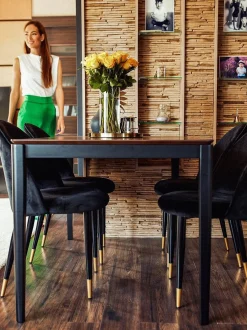 Set di 2 sedie da pranzo MAGALIA Velluto Nero