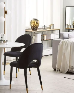 Set di 2 sedie da pranzo MAGALIA Velluto Nero