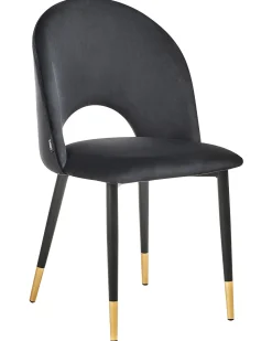 Set di 2 sedie da pranzo MAGALIA Velluto Nero