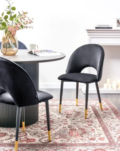 Set di 2 sedie da pranzo MAGALIA Velluto Nero