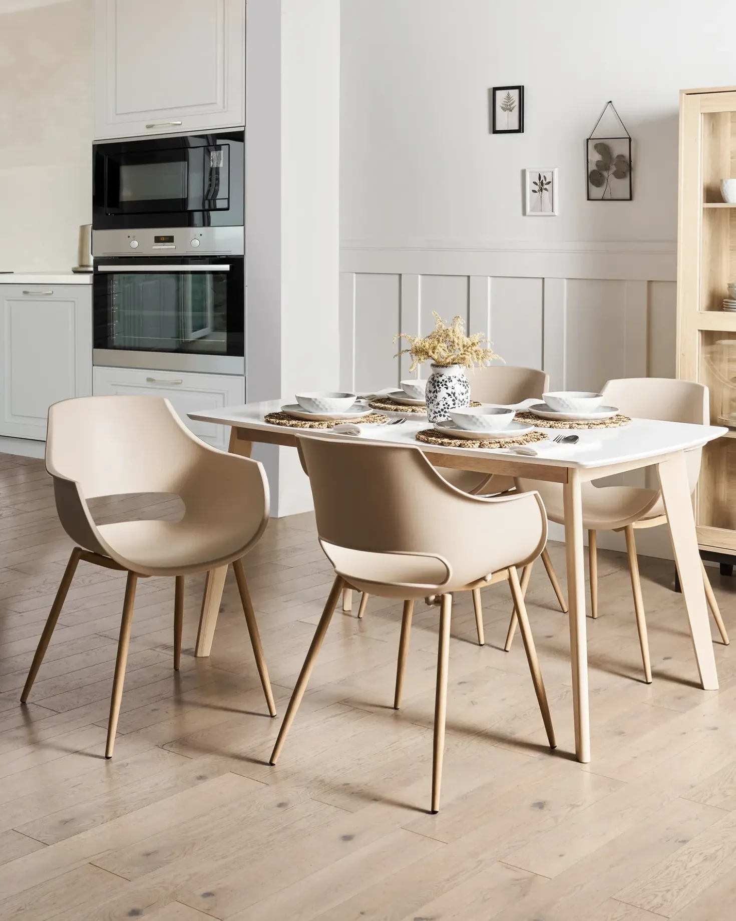 Set di 4 sedie da pranzo MILLERS Beige