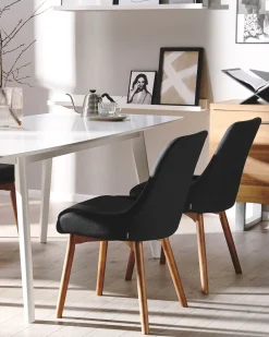 Set di 2 sedie da pranzo MELFORT Tessuto Nero