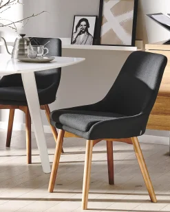 Set di 2 sedie da pranzo MELFORT Tessuto Nero