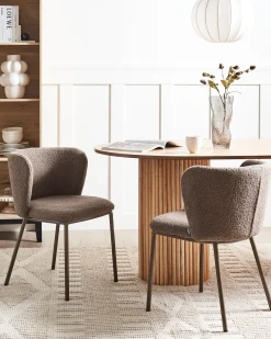 Set di 2 sedie da pranzo MINA II Bouclé Marrone chiaro