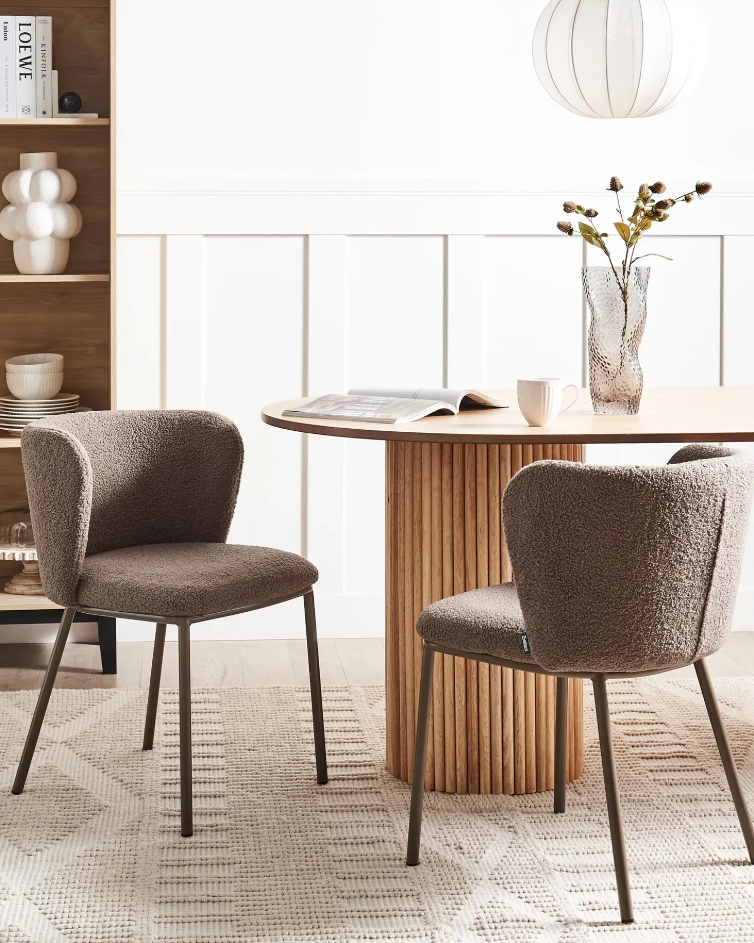 Set di 2 sedie da pranzo MINA II Bouclé Marrone chiaro