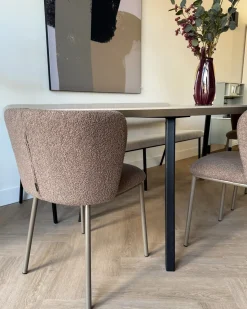 Set di 2 sedie da pranzo MINA II Bouclé Marrone chiaro