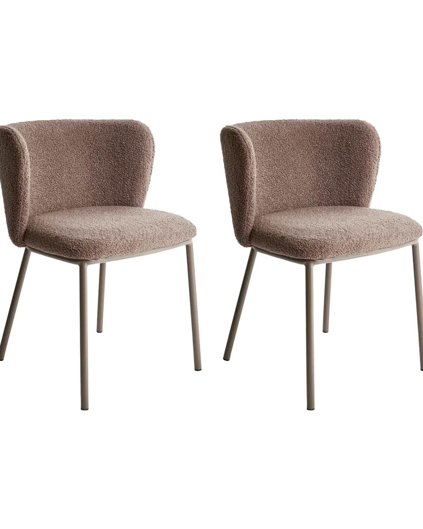 Set di 2 sedie da pranzo MINA II Bouclé Marrone chiaro