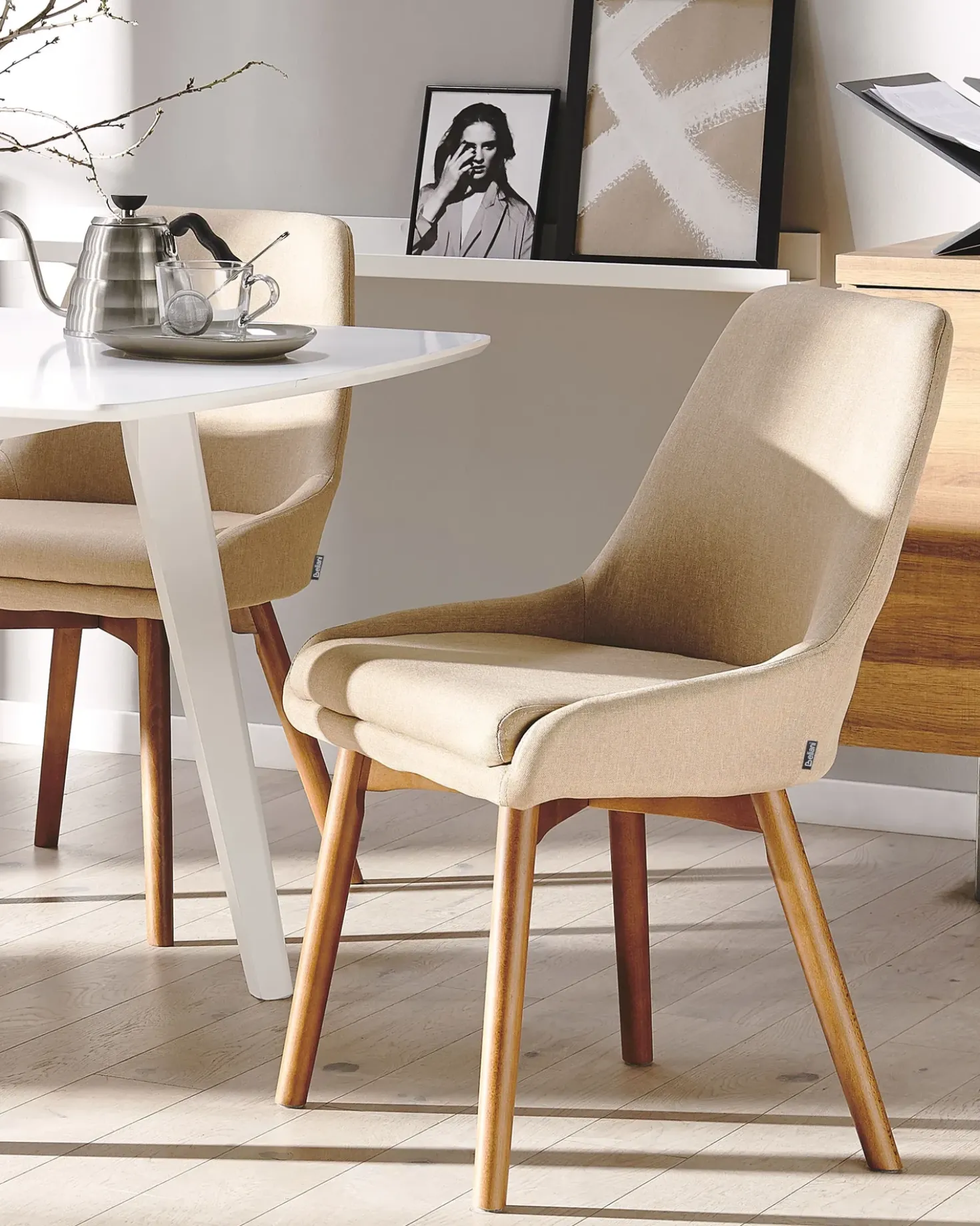 Set di 2 sedie da pranzo MELFORT Tessuto Beige sabbia