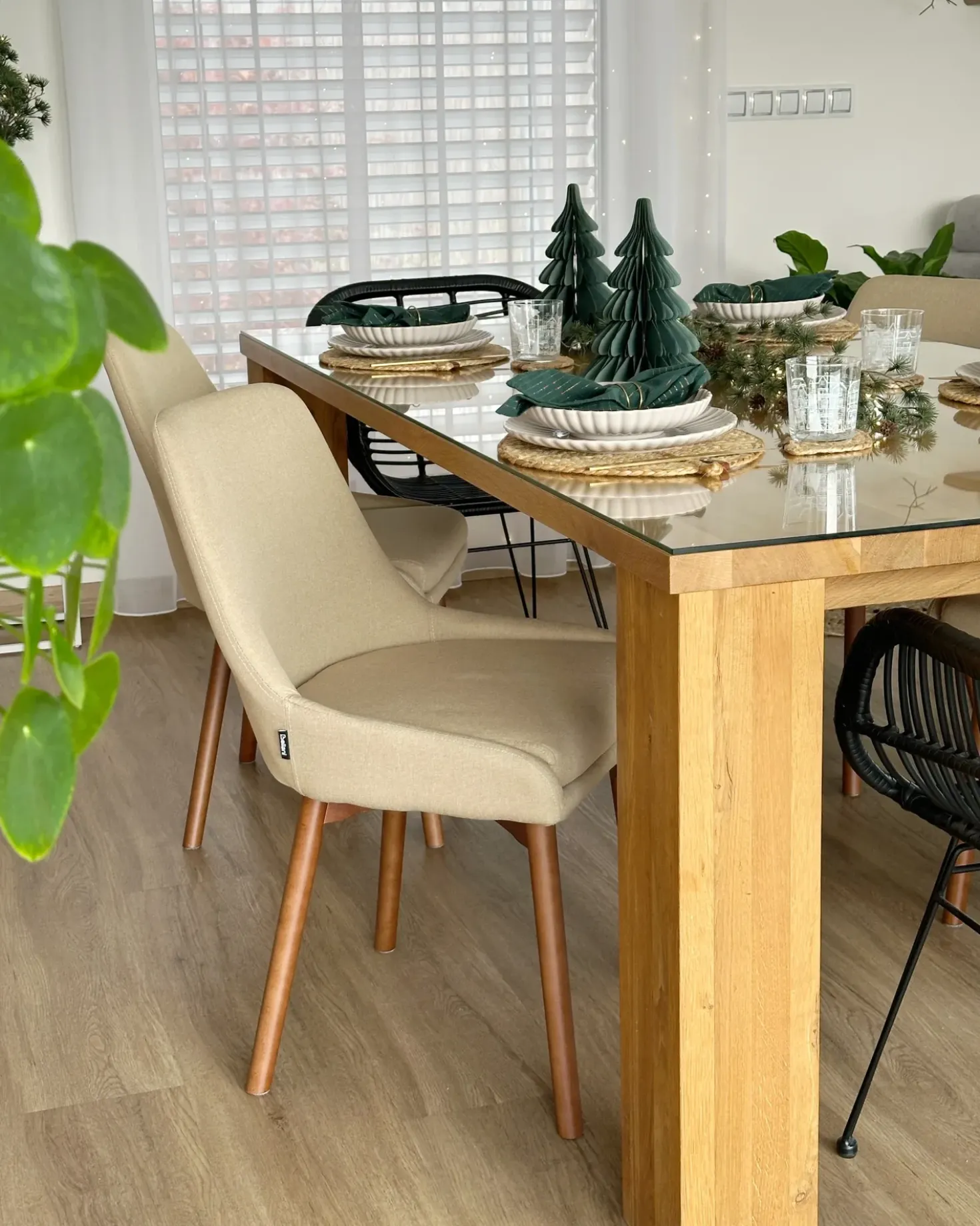 Set di 2 sedie da pranzo MELFORT Tessuto Beige sabbia