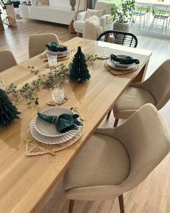 Set di 2 sedie da pranzo MELFORT Tessuto Beige sabbia
