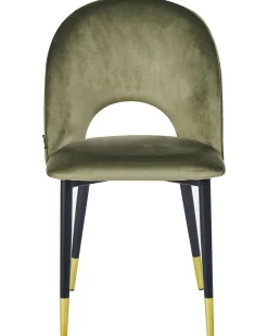 Set di 2 sedie da pranzo MAGALIA Velluto Verde oliva