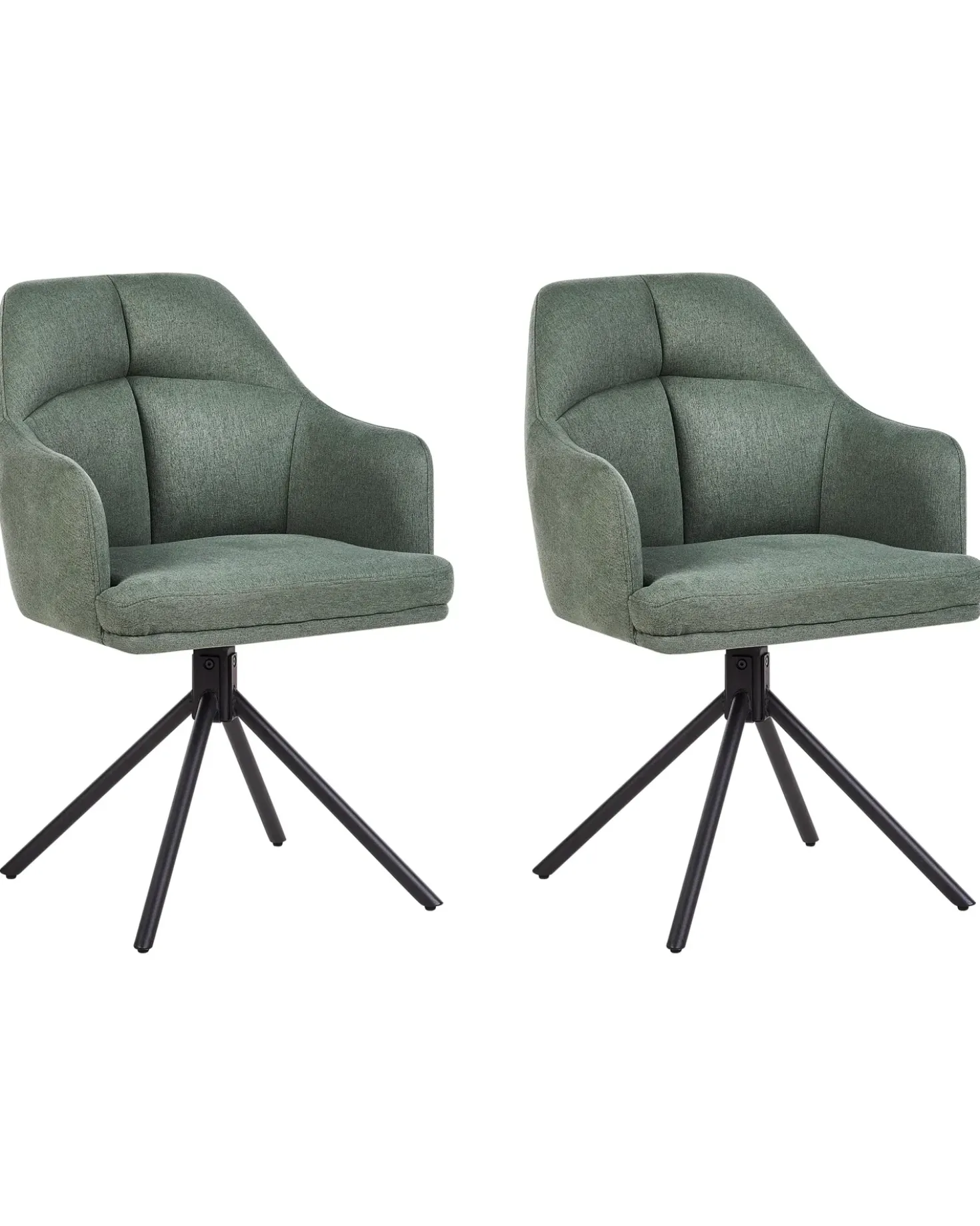 Set di 2 sedie da pranzo MIRA Tessuto Verde