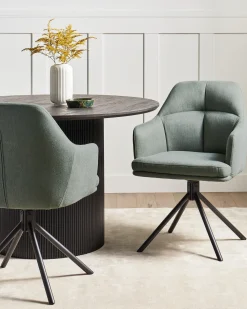 Set di 2 sedie da pranzo MIRA Tessuto Verde