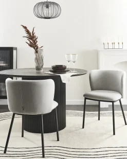 Set di 2 sedie da pranzo MINA Tessuto Grigio chiaro