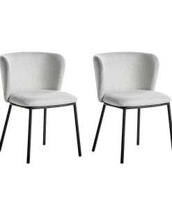 Set di 2 sedie da pranzo MINA Tessuto Grigio chiaro