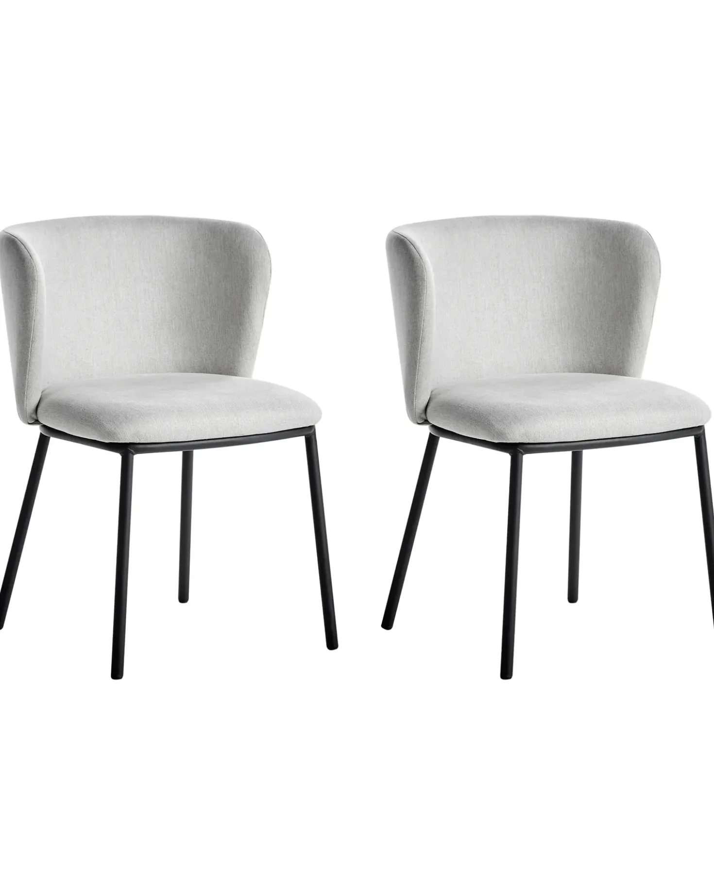 Set di 2 sedie da pranzo MINA Tessuto Grigio chiaro