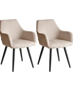 Set di 2 sedie da pranzo MORI Velluto a coste Beige