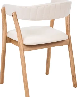 Set di 2 sedie da pranzo MYLO Tessuto Marrone chiaro/Bianco sporco