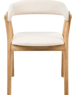 Set di 2 sedie da pranzo MYLO Tessuto Marrone chiaro/Bianco sporco
